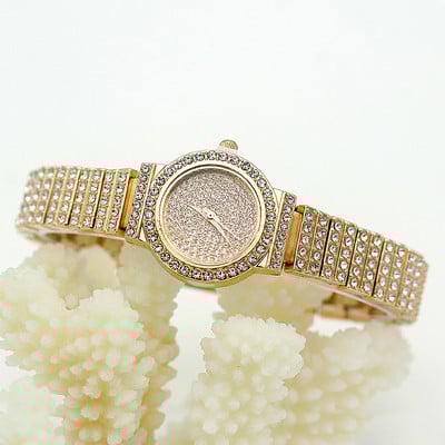 Shsby arany ékszer órák alkalmi kvarc karkötő óra női virág strasszos óra női luxus kristály ruha karóra