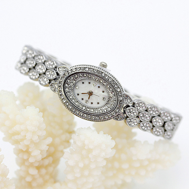 Shsby arany ékszer órák alkalmi kvarc karkötő óra női virág strasszos óra női luxus kristály ruha karóra