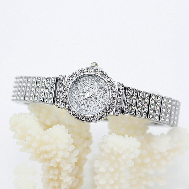 Shsby arany ékszer órák alkalmi kvarc karkötő óra női virág strasszos óra női luxus kristály ruha karóra