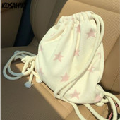 Japāņu gadījuma All Match Cute Star skolas soma Moderna, salda modes Y2k estētiska plecu somas Savelkamās Korejas mugursomas sievietēm