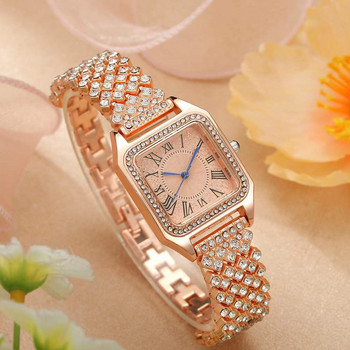 Shsby Lady Rome Rhinestone Ρολόι Χρυσό Κοσμήματα Ρολόγια Casual Quartz Βραχιόλι Ρολόι Γυναικείο Πολυτελές Κρυστάλλινο Φόρεμα Ρολόι χειρός