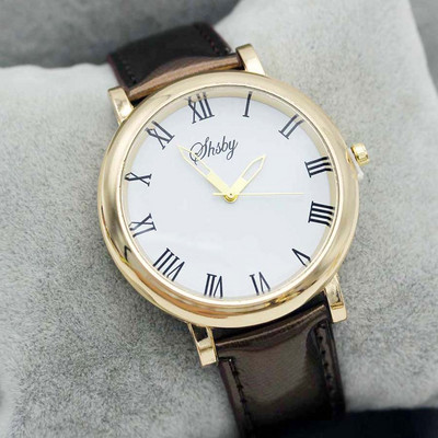 Shsby šviesus odinis dirželis Laikrodis Rose Gold Moteriškas Suknelės Laikrodis Romėniška mergina Kasdienis rankinis laikrodis Lady Rhinestone Quartz Watch
