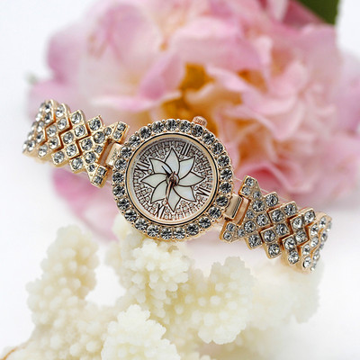 Νέα μόδα κοσμήματα Γυναικεία ρολόγια Πολυτελή πλήρη στρας Skysat βραχιόλι τραπέζι Γυναικείο φόρεμα Ρολόγια κορίτσια Δώρο