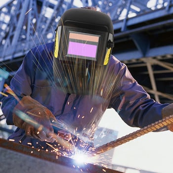 Arc Weld Grind Cut Welder Mask Auto Darkening Large View Solar Power True Color Lens Заварчик Шлем