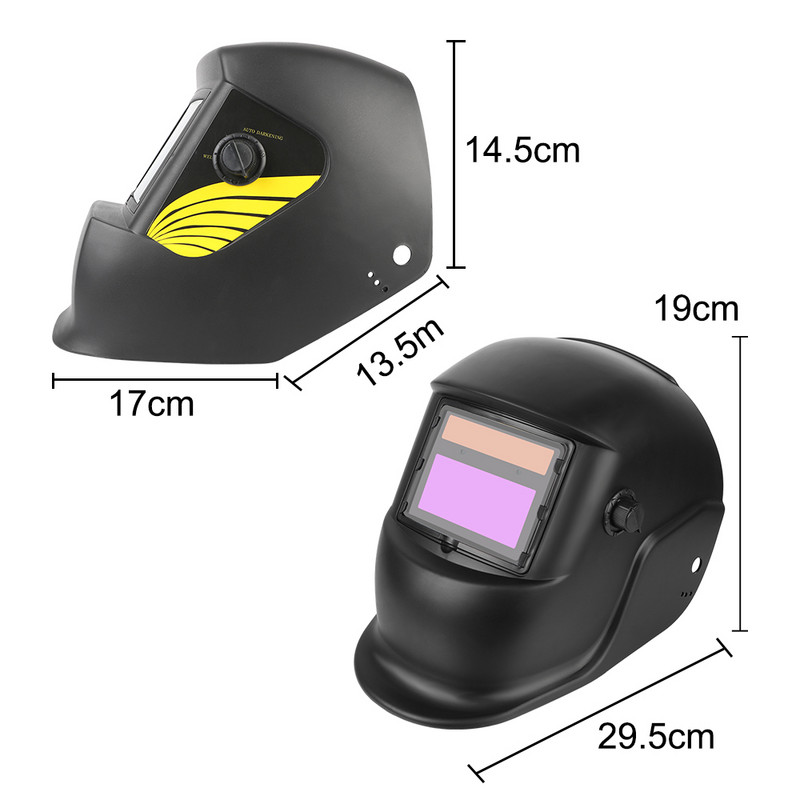 Arc Weld Grind Cut Keevitusmask Automaatselt tumenev suur vaade Päikeseenergia tõelise värvi objektiiviga keevitaja kiiver