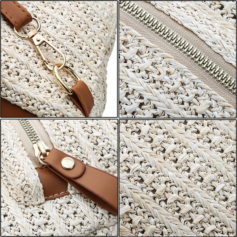 2019. aasta uusimad kuumad naiste õlgrotangist kootud reisiseljakotid, tüdrukud, suvised ranna õlgkoolikotid, seljakott, rahakott