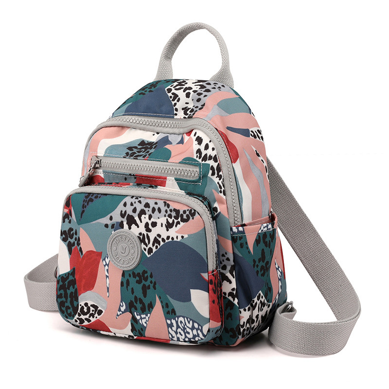 Mochilas cu imprimeu floral pentru femei Rucsac de lux din nailon de călătorie Poșetă grațioasă pentru telefon Rugzak Genți de școală mici Mini rucsacuri pentru fete
