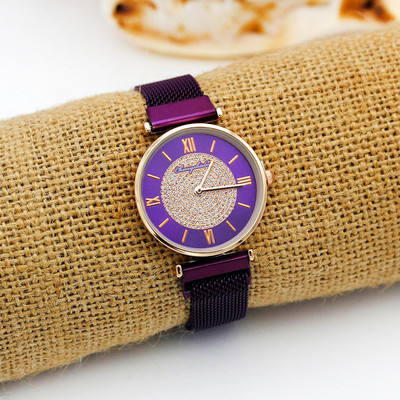 Naiste ehted Magnetvõrgust vöökellad vabaaja kvartsist käevõru Kellad Naiste tähistaevas kell Luksuslik naiste kleit Käekellad