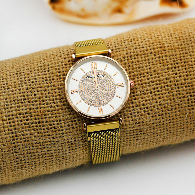 Naiste ehted Magnetvõrgust vöökellad vabaaja kvartsist käevõru Kellad Naiste tähistaevas kell Luksuslik naiste kleit Käekellad