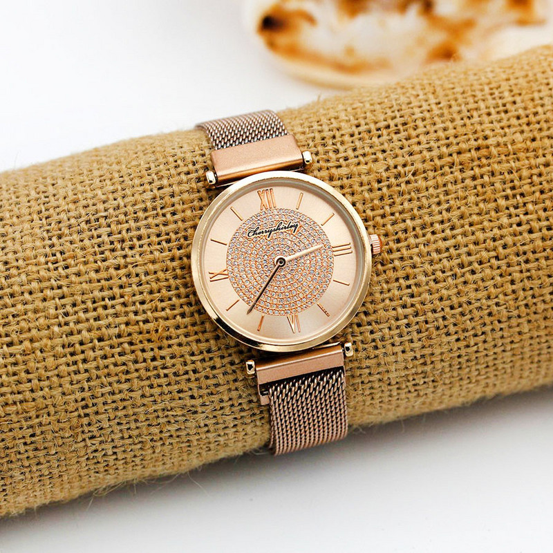 Naiste ehted Magnetvõrgust vöökellad vabaaja kvartsist käevõru Kellad Naiste tähistaevas kell Luksuslik naiste kleit Käekellad