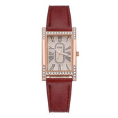 Rome Babysbreath ikdienas sieviešu kvadrātveida rokas pulkstenis ādas siksniņa sieviešu pulkstenis sieviešu kleita kvarca pulkstenis pāri rokassprādzes pulksteņi