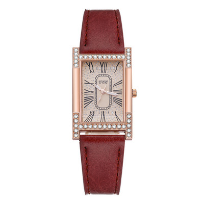 Rome Babysbreath ikdienas sieviešu kvadrātveida rokas pulkstenis ādas siksniņa sieviešu pulkstenis sieviešu kleita kvarca pulkstenis pāri rokassprādzes pulksteņi