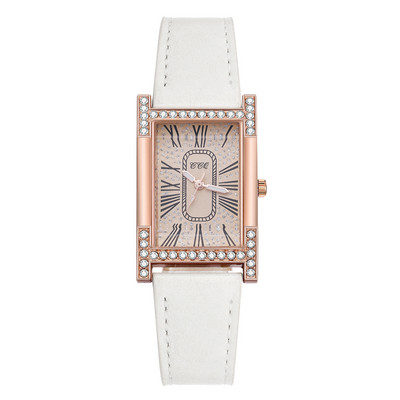 Rome Babysbreath ikdienas sieviešu kvadrātveida rokas pulkstenis ādas siksniņa sieviešu pulkstenis sieviešu kleita kvarca pulkstenis pāri rokassprādzes pulksteņi