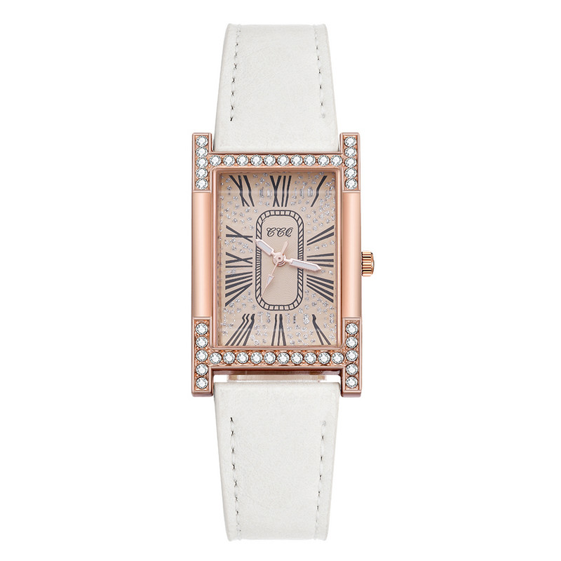 Rome Babysbreath ikdienas sieviešu kvadrātveida rokas pulkstenis ādas siksniņa sieviešu pulkstenis sieviešu kleita kvarca pulkstenis pāri rokassprādzes pulksteņi