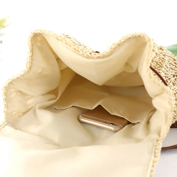 Лятна сламена раница Дамски чанти за рамо Ежедневни ръчно изработени тъкани ученически чанти Плажни ваканционни чанти Кофа Дамска чанта за пътуване
