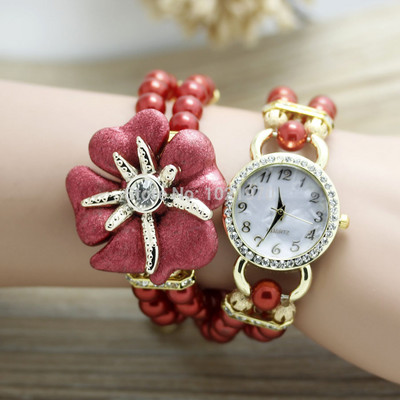 shsby jauns augstas kvalitātes Sieviešu pērļu siksniņa jūras zvaigzne ziedu rokassprādze kvarca rokas pulksteņi sieviešu kleita pulksteņi rhinestone pulksteņi