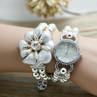 shsby jauns augstas kvalitātes Sieviešu pērļu siksniņa jūras zvaigzne ziedu rokassprādze kvarca rokas pulksteņi sieviešu kleita pulksteņi rhinestone pulksteņi