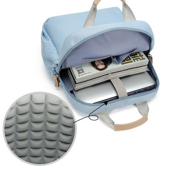 Нова дамска водоустойчива найлонова раница Light 14 15 инча Лаптоп Проста ученическа чанта за тийнейджърки Едноцветна ученическа чанта