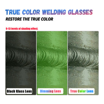 Νέο κράνος συγκόλλησης Welder Mask Chameleon Large View True Color Solar Power Auto Darkening Welding Large For Arc Weld Grind Cut