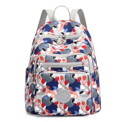 Női Luxus Nylon utazótáska Több zsebes iskolatáskák tinédzser lányoknak Sweet Balloon Print Hátizsákok sac a dos femme