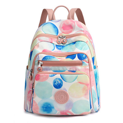 Női Luxus Nylon utazótáska Több zsebes iskolatáskák tinédzser lányoknak Sweet Balloon Print Hátizsákok sac a dos femme