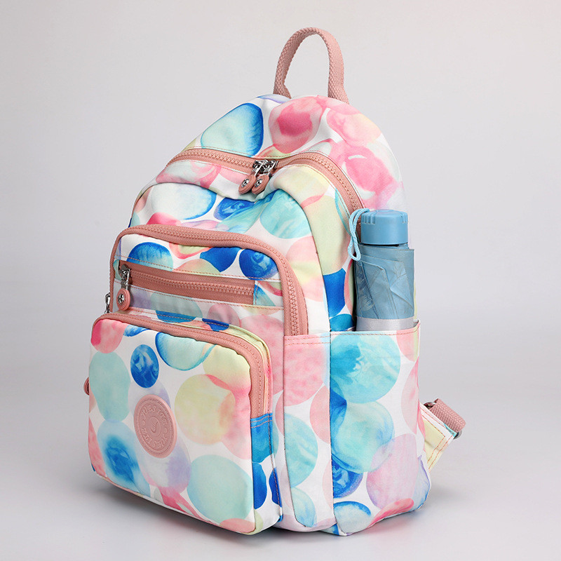 Női Luxus Nylon utazótáska Több zsebes iskolatáskák tinédzser lányoknak Sweet Balloon Print Hátizsákok sac a dos femme