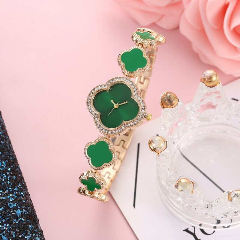 Ceasuri de damă, la modă nouă, ceas de cuarț, brățări, verde, simplu, aur roz, ceas de lux pentru femei, relogio feminino, ceasuri de mână
