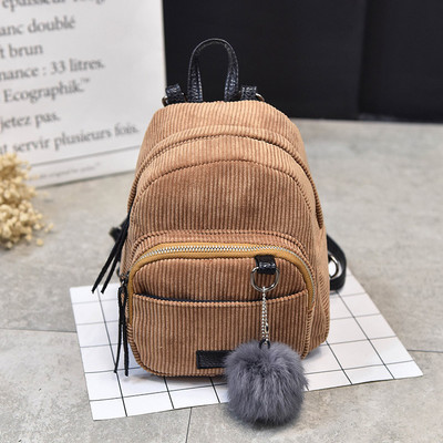 Női mini hátizsák kordbársony kis Crossbody táska tinédzser lányoknak csíkos puha szövet válltáska női gyerek telefon táska