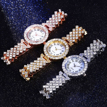 Πολυτελές ρολόι Rhinestone Γυναικείο ρολόι μόδας ρολόι και βραχιόλι Γυναικείο σετ Γυναικείο ρολόι Montre Femme Relogio Zegarek Damski
