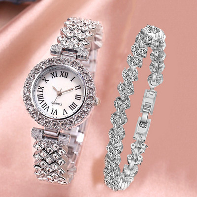 Ceas de lux cu strass Ceas de dama Set de ceas de moda si bratara Ceas de dama de dama Montre Femme Relogio Zegarek Damski