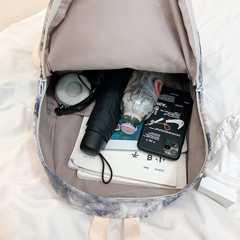 Модна дамска раница с найлонов печат, раница, тийнейджърка, ежедневна ученическа чанта с голям капацитет, дамска чанта за пътуване