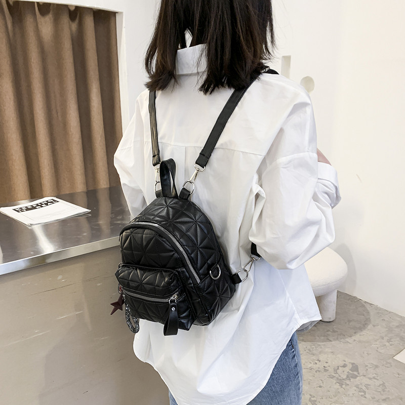 Ikdienas vienkrāsains vintage PU ādas sieviešu mugursoma Vienkāršas studentu skolas somas Sieviešu modes mazas plecu somas