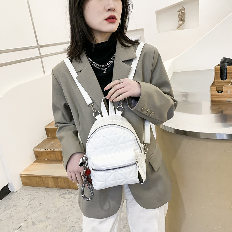 Ikdienas vienkrāsains vintage PU ādas sieviešu mugursoma Vienkāršas studentu skolas somas Sieviešu modes mazas plecu somas