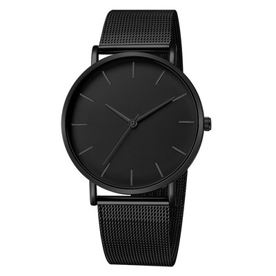 Reloj Mujer Moda Metal Ora Ceas Casual Ceas Cuarț simplu Ceas de mână din oțel inoxidabil cu plasă neagră Saa Brățară