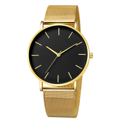 Reloj Mujer Moda Metal Ora Ceas Casual Ceas Cuarț simplu Ceas de mână din oțel inoxidabil cu plasă neagră Saa Brățară