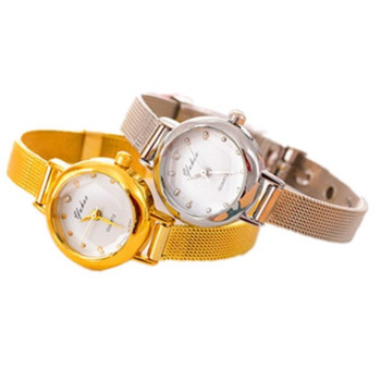 Ρολόγια για γυναικεία φόρεμα Κορυφαία μάρκα πολυτελές ρολόι Γυναικείο ρολόι από ανοξείδωτο ατσάλι Ασημένιο πλέγμα λουράκι χαλαζία Ρολόγια χειρός Zegarek Damski
