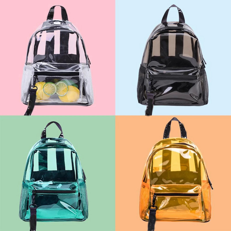 Divat átlátszó PVC női hátizsák New Trend átlátszó masszív hátizsák utazó iskolai hátizsák lányoknak, gyermek Mochila