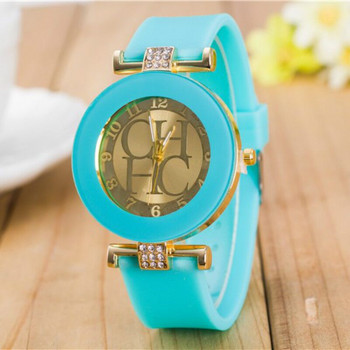 2022 Νέο DQG Fashion Luxury Ρολόι Geneva Γυναικείο ρολόι Crystal Quartz Χρυσό Γυναικείο Ρολόι σιλικόνης Zegarek Damski