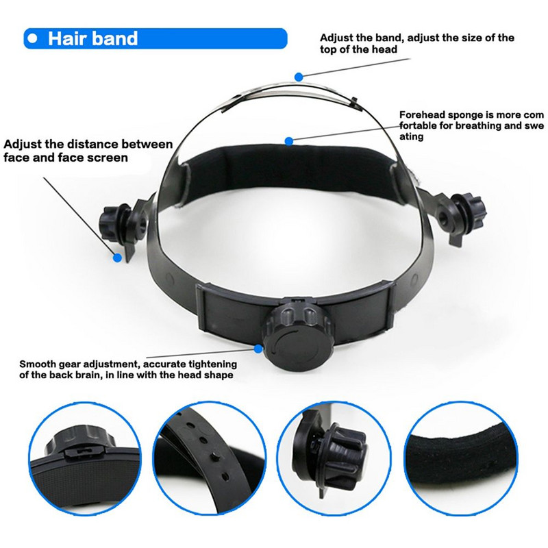 Műanyag hordozható átlátszó védő hegesztő arcvédő hegesztősisak Automatikusan sötétedő fröccsenésgátló biztonsági pajzs védőszemüveg eszköz