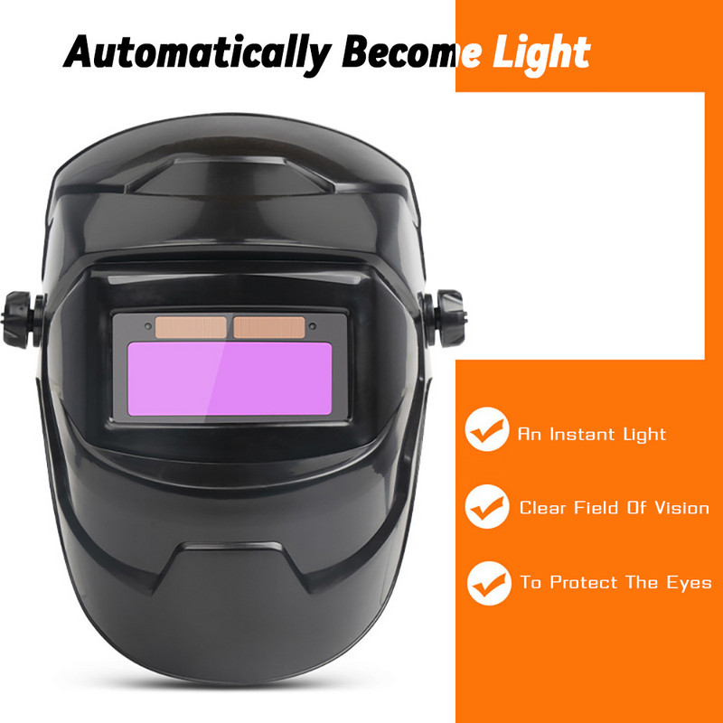 Hegesztő sisak hegesztő maszk kaméleon nagy nézet True Color Solar Power automatikus sötétítő hegesztő maszk ívhegesztéshez csiszolt vágáshoz