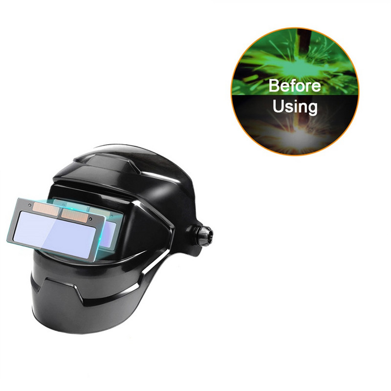 Metināšanas maska MIG MMA automātiskās aptumšošanās kapuces diapazons, regulējams PE pilnas aizsardzības metinātājs Len 108X50 augstas jutības metināšanas ķivere
