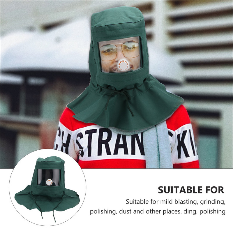 Smėliavimo veido apsaugos įrankis Smėliasrovės gaubto šalmas Smėliasrovės šalmas Smėlio pūtimo gaubtas Cementas