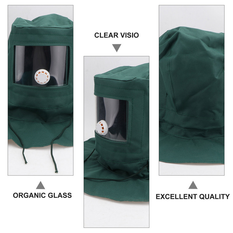 Smėliavimo veido apsaugos įrankis Smėliasrovės gaubto šalmas Smėliasrovės šalmas Smėlio pūtimo gaubtas Cementas