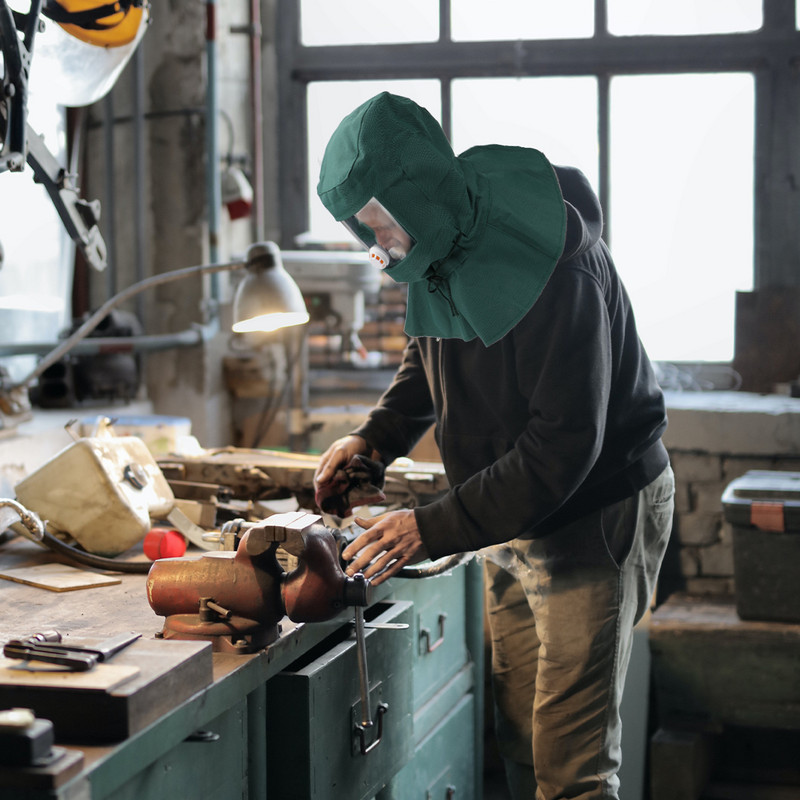 Smėliavimo veido apsaugos įrankis Smėliasrovės gaubto šalmas Smėliasrovės šalmas Smėlio pūtimo gaubtas Cementas