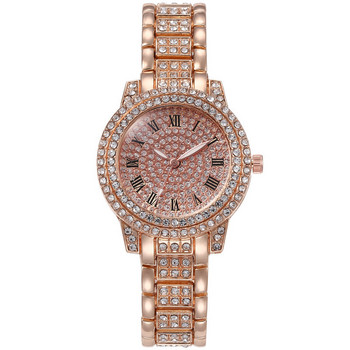 Моден дамски часовник с лъскав диамантен часовник Дамски луксозни маркови дамски ежедневни дамски гривни Кристални часовници Relogio Feminino