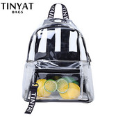 TINYAT modes mugursoma sievietēm Caurspīdīga PVC mugursoma Beach Caurspīdīga ceļojumu mugursomas soma pusaudžu meitenēm Estētiska mugursoma