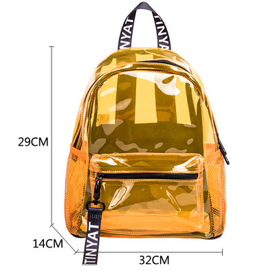 TINYAT modes mugursoma sievietēm Caurspīdīga PVC mugursoma Beach Caurspīdīga ceļojumu mugursomas soma pusaudžu meitenēm Estētiska mugursoma