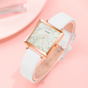 reloj mujer Fashion Square ρολόι για γυναίκες Casual δερμάτινο λουρί Quartz ρολόι καρπού γυναικείο χρυσό βραχιόλι ρολόγια zegarek damski