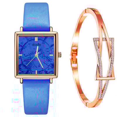 reloj mujer Ceas pătrat de modă pentru femei, ocazional, curea din piele, ceas de mână cu quartz, ceasuri de damă, brățară de aur, zegarek damski