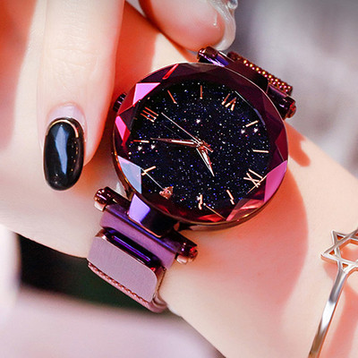 Reloj Mujer Луксозни дамски часовници Starry Sky с магнитна мрежеста лента за колан Часовник Дамска модна рокля Ръчен часовник Zegarek Damski